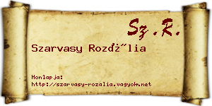 Szarvasy Rozália névjegykártya