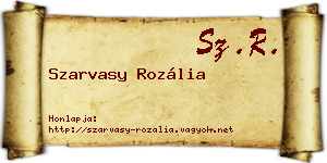Szarvasy Rozália névjegykártya