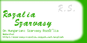 rozalia szarvasy business card